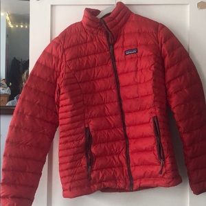 Red Patagonia Women’s Down Sweater Jacket
